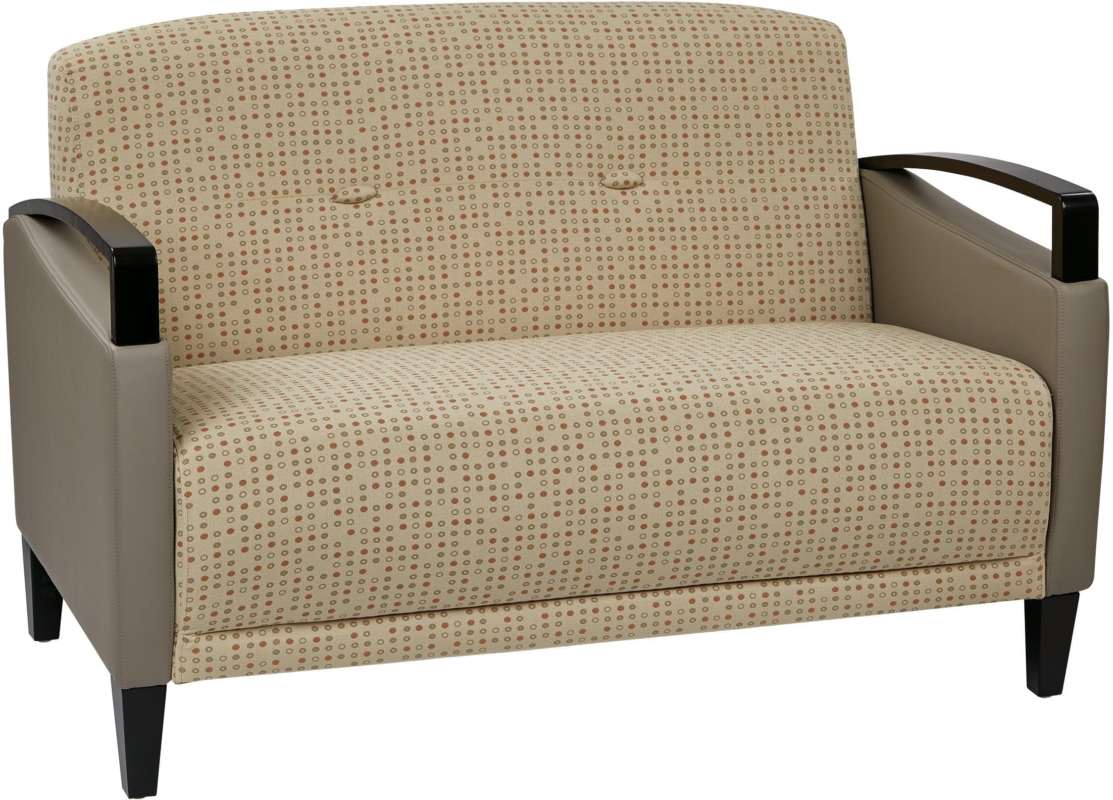Office Star Main Street 2-Tone Fabric Loveseat [MST52] - Perfect for Small Office Spaces & Cozy Home Lounging