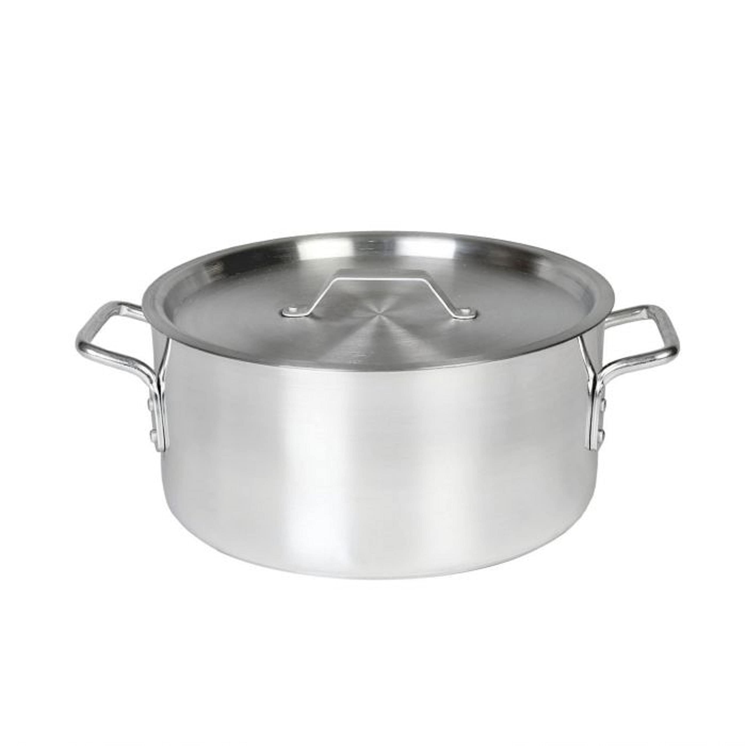 TrueCraftware 14 Quart Heavy Duty Aluminum Brazier Pot with Lid - 6mm Thick Mirror Finish Braising Pan for Roasting, Baking, Sautéing, Searing & Frying - Perfect for Home Cooking, Camping & Outdoor BBQ