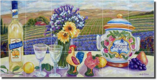 Lemoncello & Biscotti Ceramic Tile Mural - 12.75