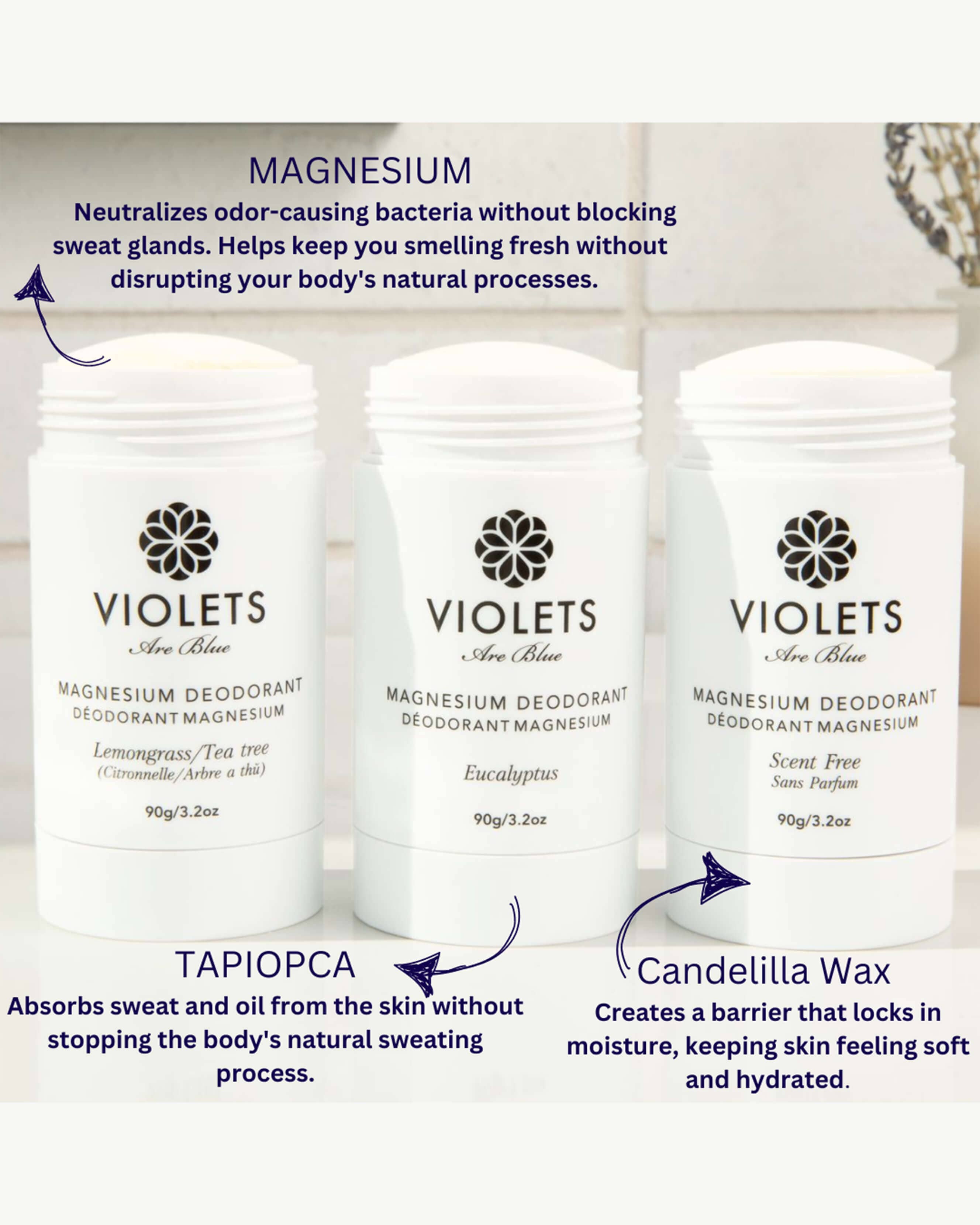 Natural Magnesium Deodorant for Men & Women - Baking Soda Free, Aluminum Free & Vegan - Fresh All Day Protection for Sensitive Skin - Perfect for Gym, Work & Daily Use
