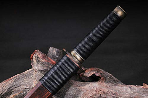 High Manganese Steel Chinese Short Sword - Camping Knife with Razor Sharp Blade #1792 | Perfect for Outdoor Survival, Bushcraft & Martial Arts Training