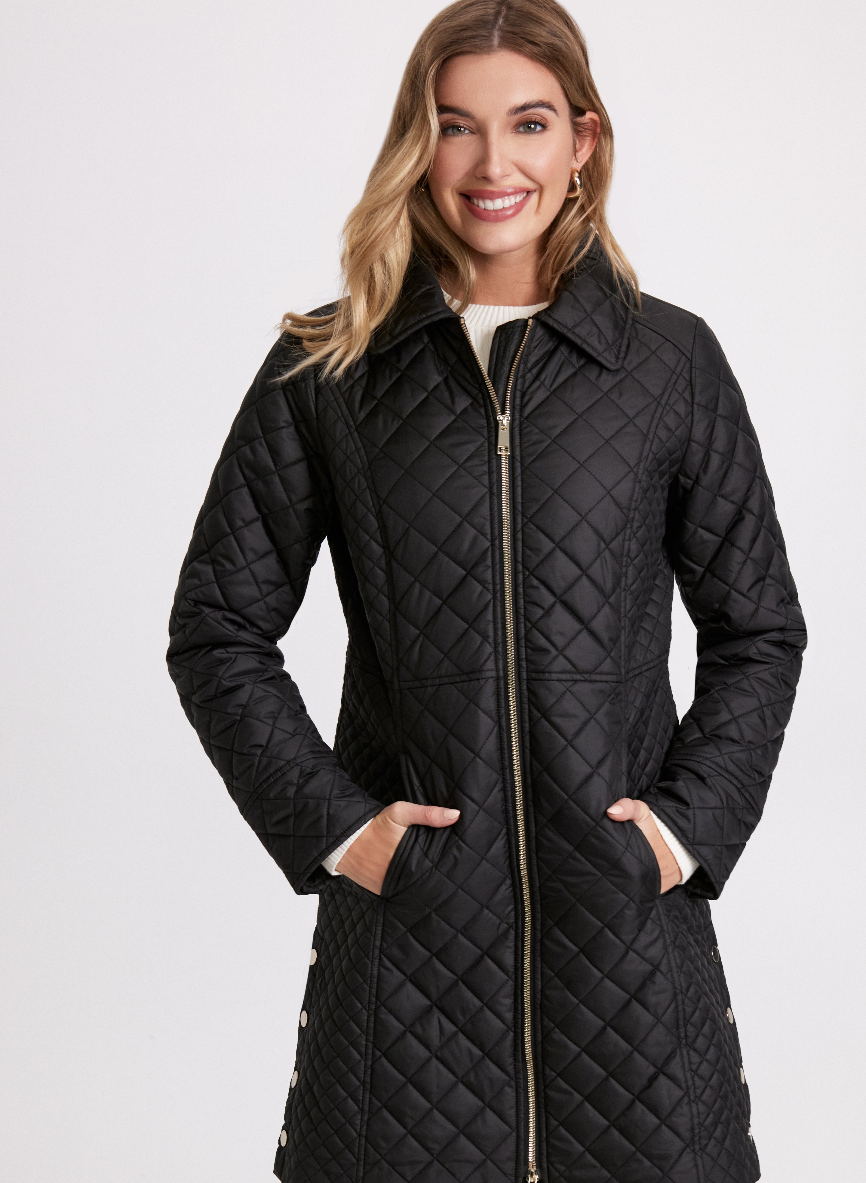 Luxury Diamond Quilted Puffer Coat for Women - Winter Warm Down Jacket with Hood | Fashionable Outerwear for Cold Weather, Snow, Skiing & Outdoor Activities