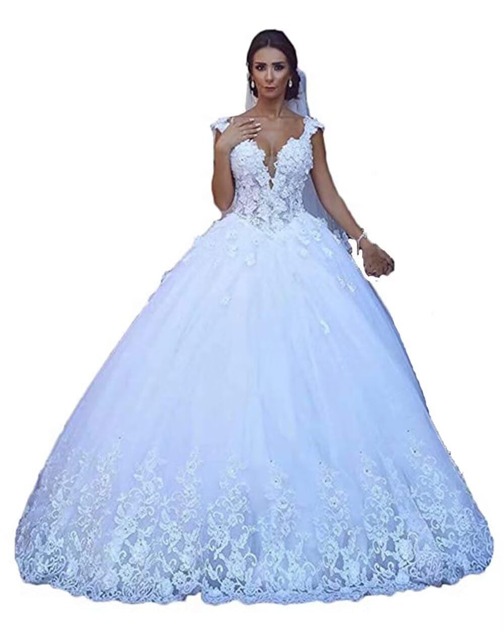 2023 Plus Size Beach Wedding Dresses for Women - Elegant V-Neck Bridal Gowns for Beach Weddings & Destination Ceremonies