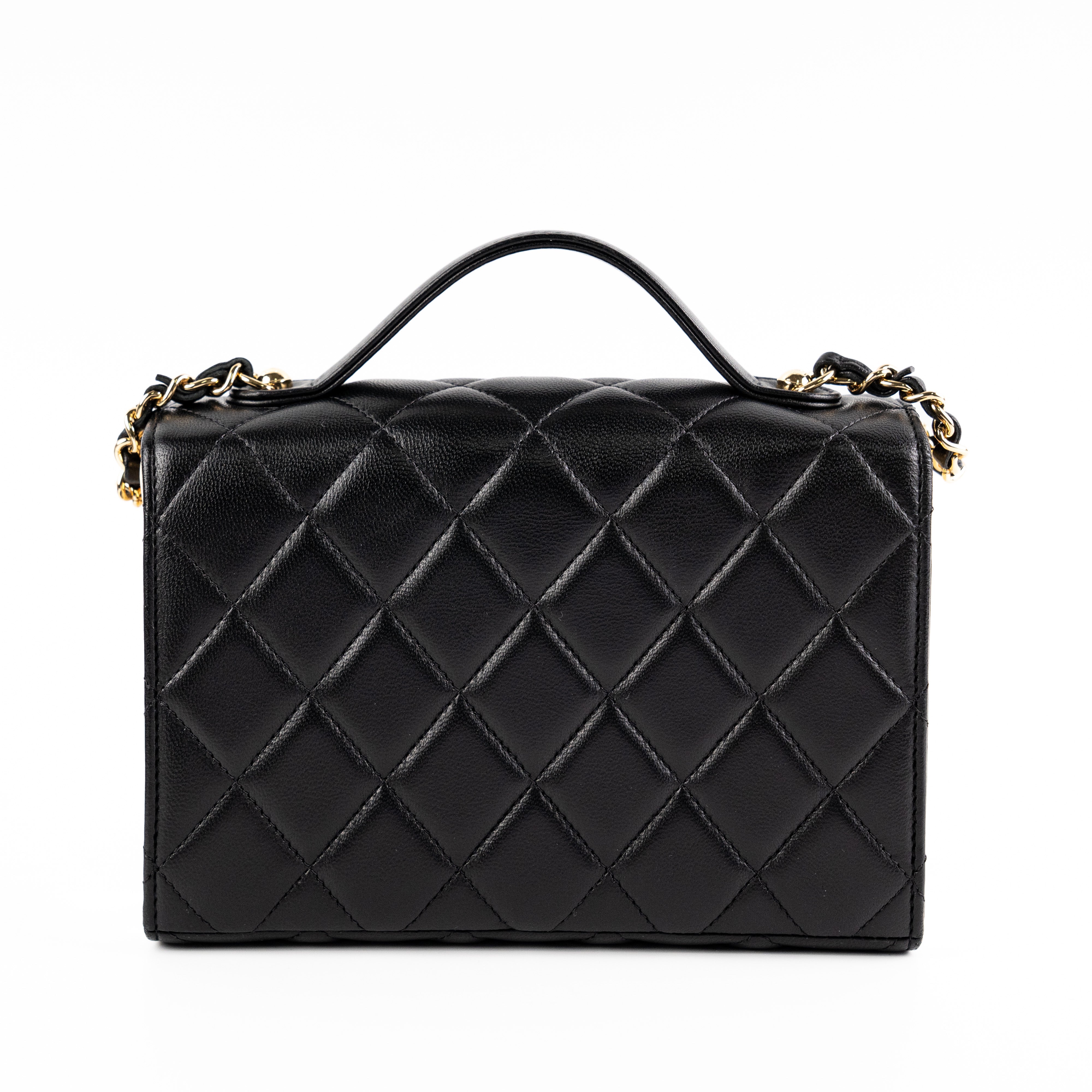 Chanel Seasonal Rectangular Black and Gold Box Bag with Microchip - Luxury Designer Handbag for Women, Perfect for Evening Parties, Date Nights & Special Occasions