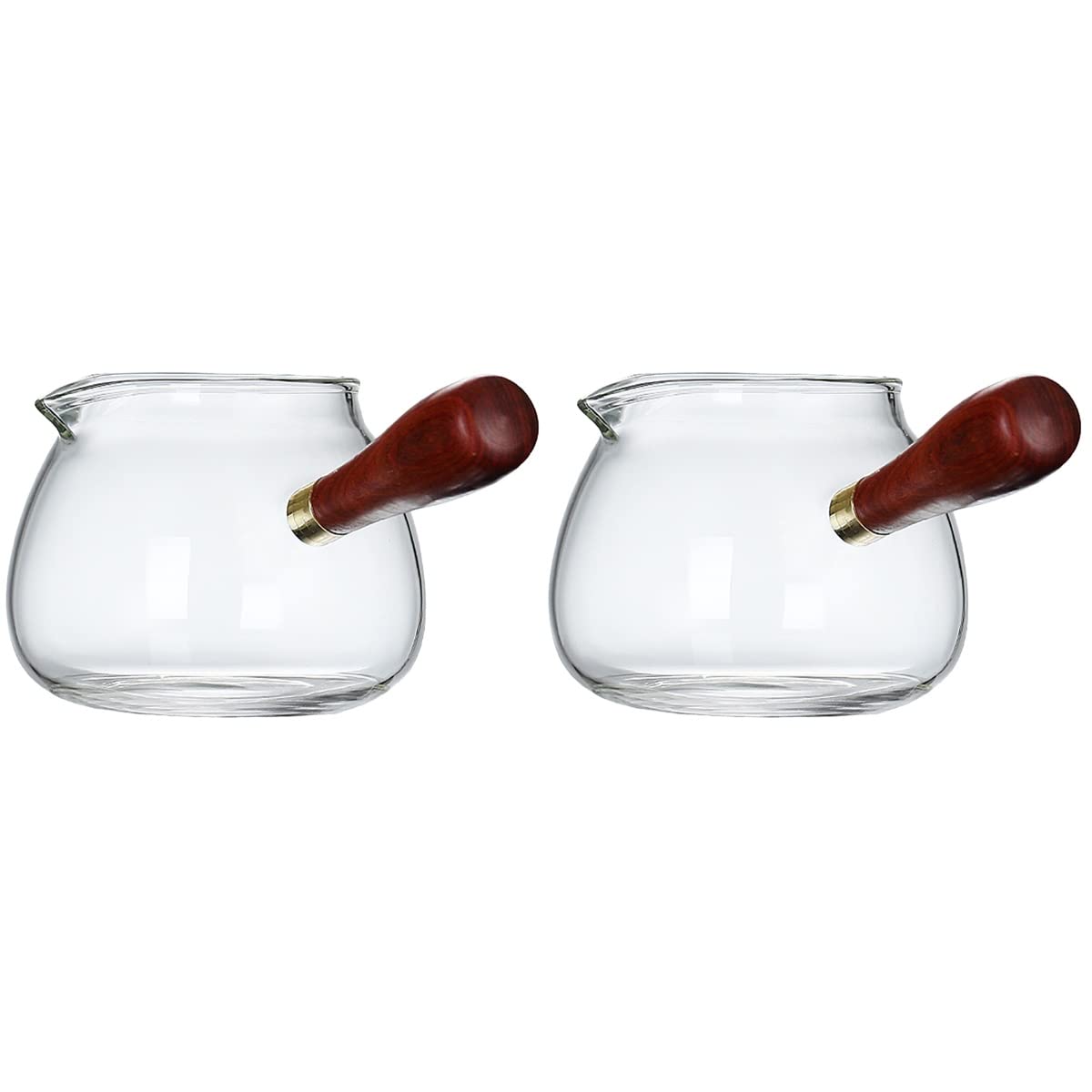 Jojofuny 2-Piece Glass Saucepan Set - 350ML Nonstick Stovetop Pot with Handle for Milk, Butter Warming & Pasta Cooking | Perfect for Kitchen, Camping & Dorm Use