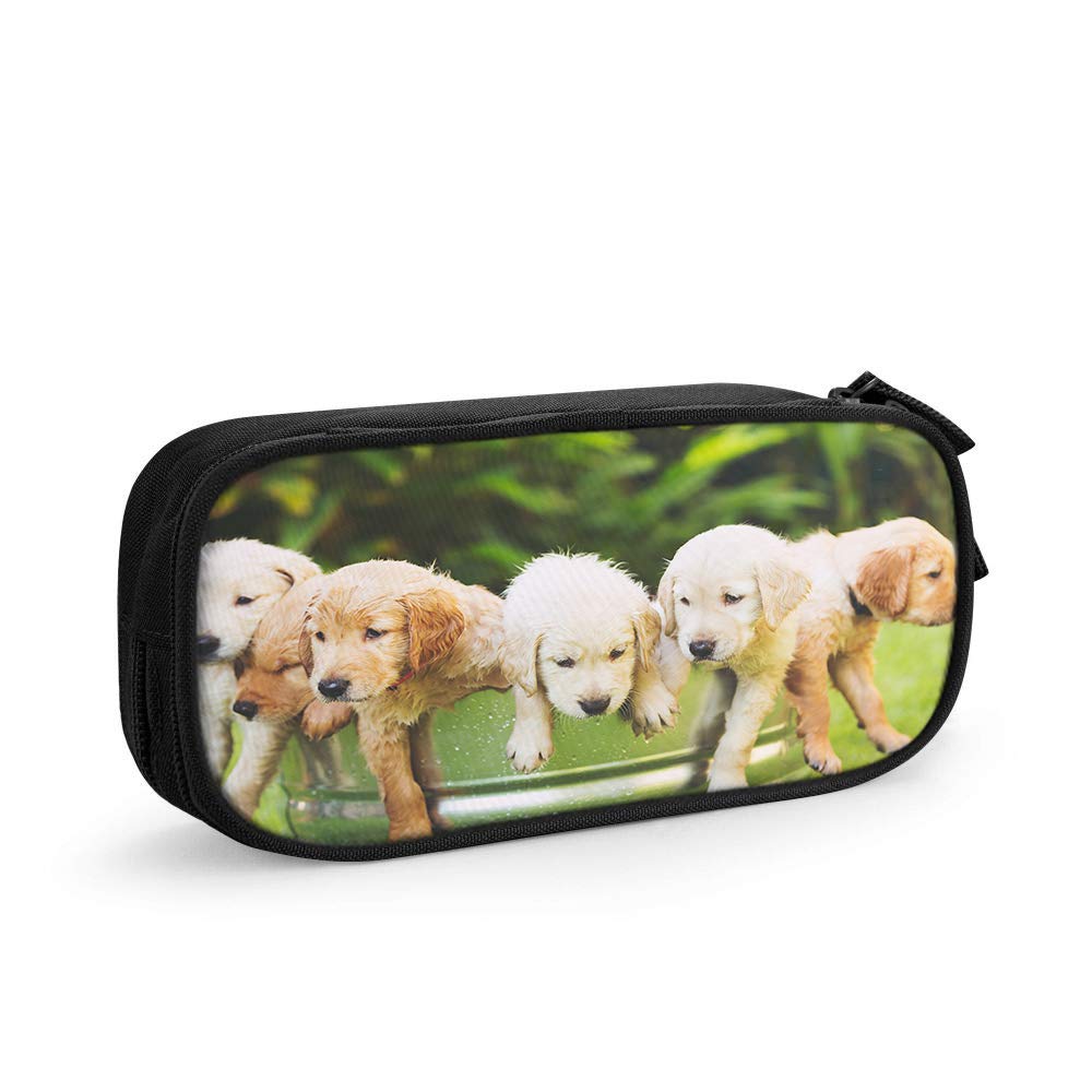 EKOBLA Adorable Puppies Pencil Case - Cute Zippered Polyester Pencil Pouch for School, Office & College Supplies - Perfect for Organizing Pens, Markers & Art Tools