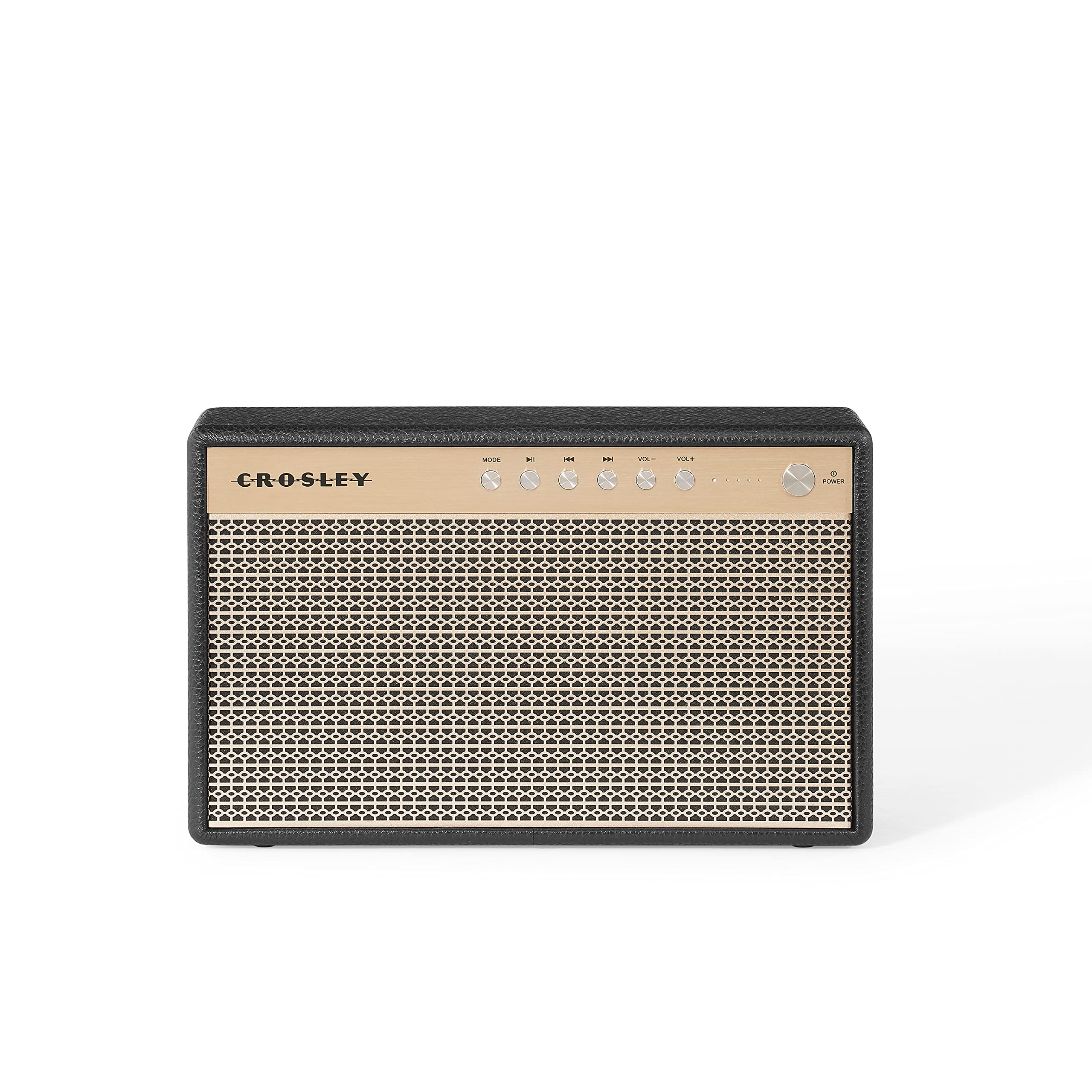 Crosley Montero Retro Bluetooth Speaker - Portable Wireless Speaker with Rechargeable Battery, 20W Powerful Sound for Home & Outdoor Use, 8-Hour Playtime, Built-in Mic, Aux Input & USB Phone Charger - Perfect for Parties, Travel & Backyard Gatherings (Black)