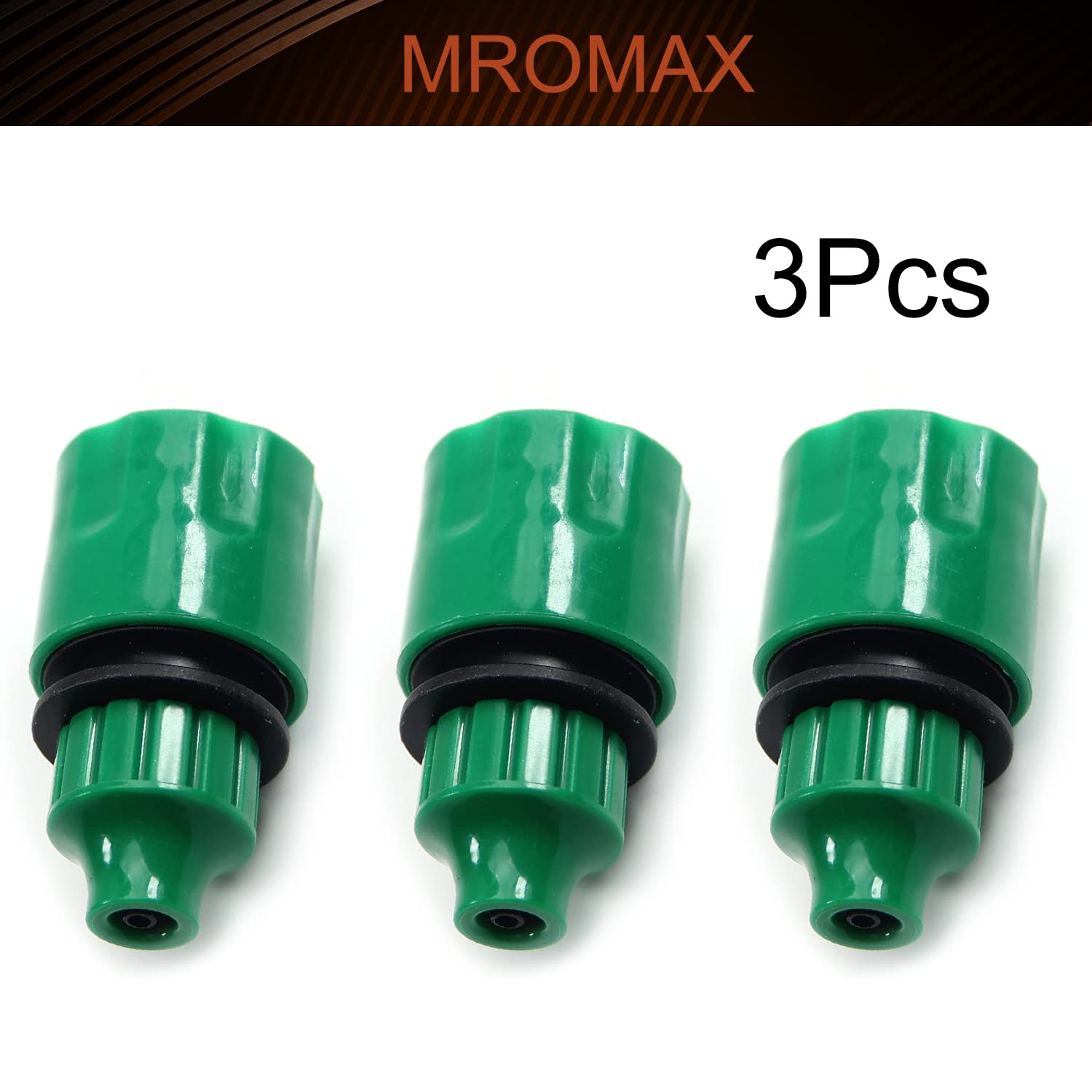 MroMax 3Pcs Quick Hose Connector 4/7mm - Garden Irrigation Adapter for Faucet & Tap