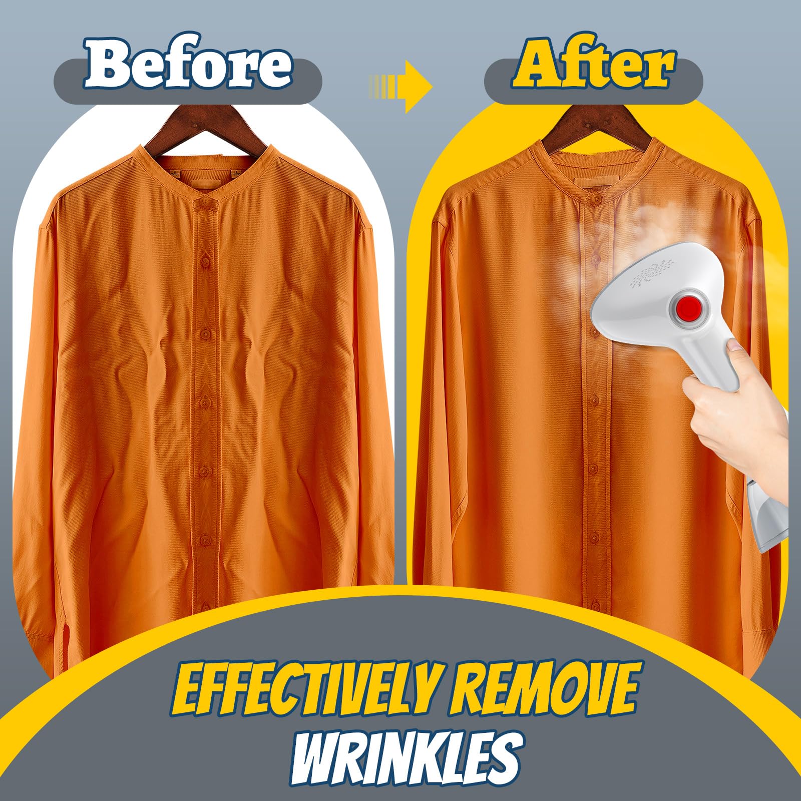 1350W Handheld Clothes Steamer with Ironing Gloves - 3 Steam Modes, 15-Second Heat Up, 380ml Tank & Fabric Brush - Portable Garment Wrinkle Remover for Travel, Home & Office Use