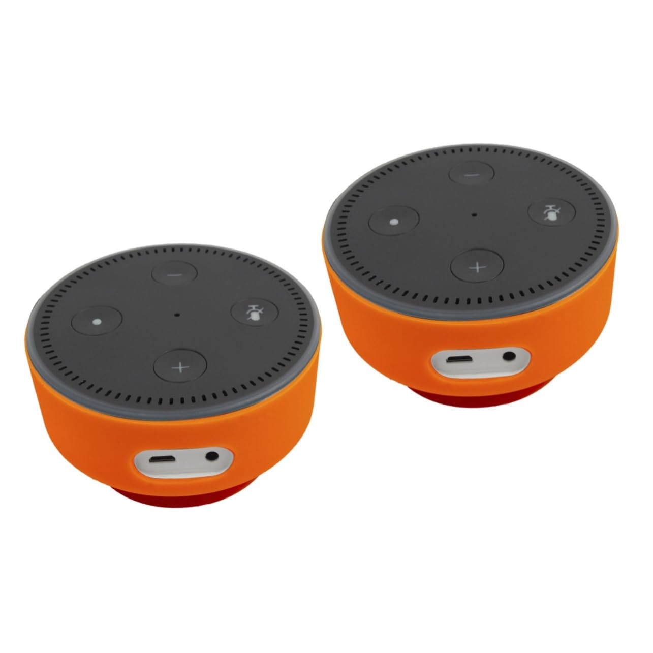 Gatuida 2-Pack Silicone Case for 2nd Gen Accessories - Non-Slip Suction Cup Mount, Orange - Full Functionality, Unobstructed for Speakers & Microphones - Perfect for Podcasting, Live Streaming, and Studio Recording