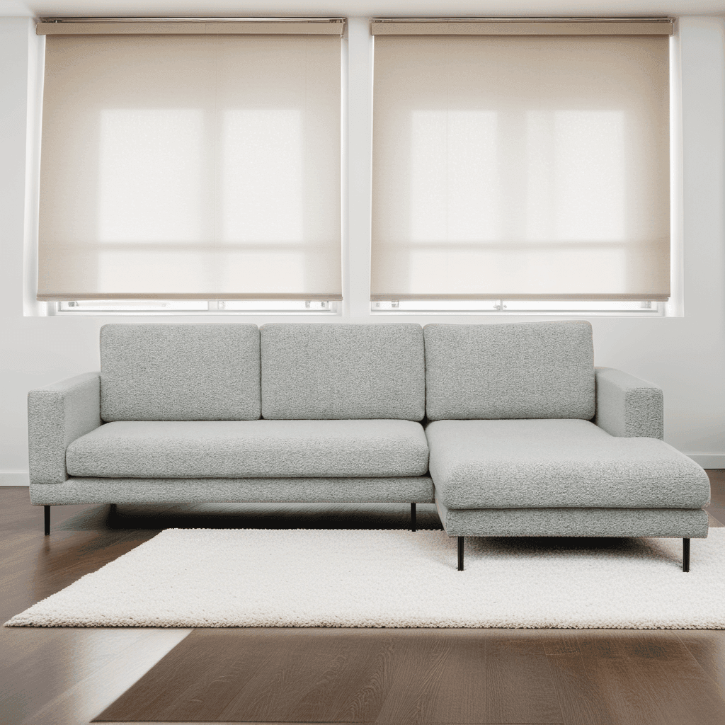 Elena Boucle Fabric Sectional Sofa by Chattel - Modern L-Shaped Couch for Living Room, Lounge & Family Room - Soft Comfortable Upholstered Furniture for Home Decor