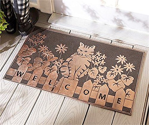 Giftcraft Non-Slip Cat Welcome Rubber Mat for Indoor Entryway - Durable & Washable Pet Doormat for Cats, Perfect for Front Door, Porch, or Kitchen Use