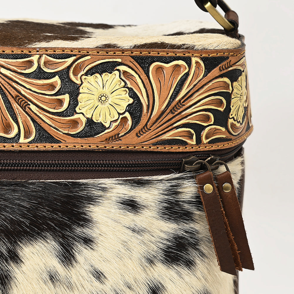 ADBGA427A Genuine Leather Western Handbag for Women - Hand Tooled Hair Jewelry Case & Purse | Perfect for Cowgirl Fashion, Rodeo Events & Western Style Accessories