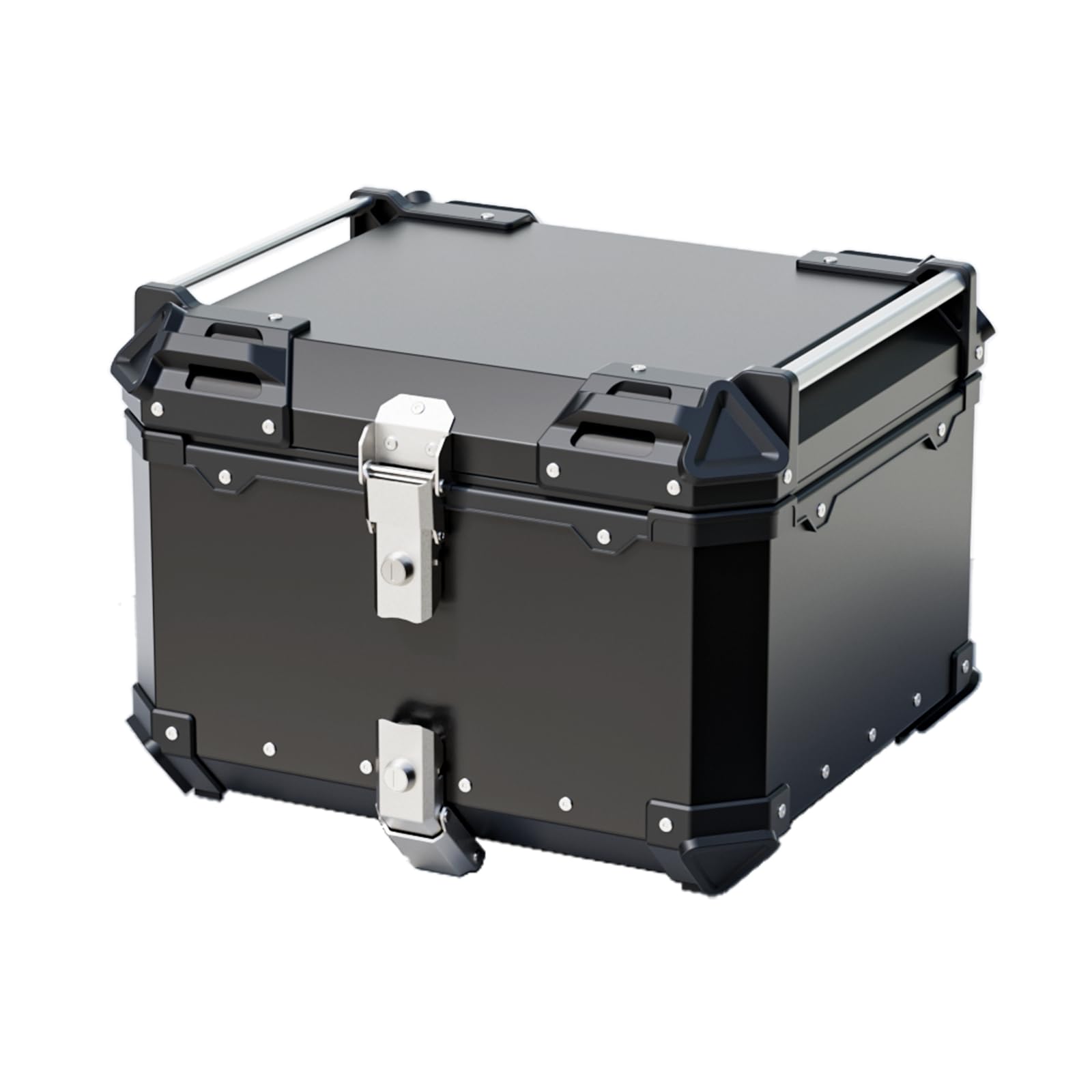 45L 55L 65L Waterproof Aluminum Motorcycle Top Case - Secure Luggage Storage Box with Anti-Theft Lock for Helmets & Gear (Black, 55L) | Perfect for Long-Distance Touring & Daily Commuting