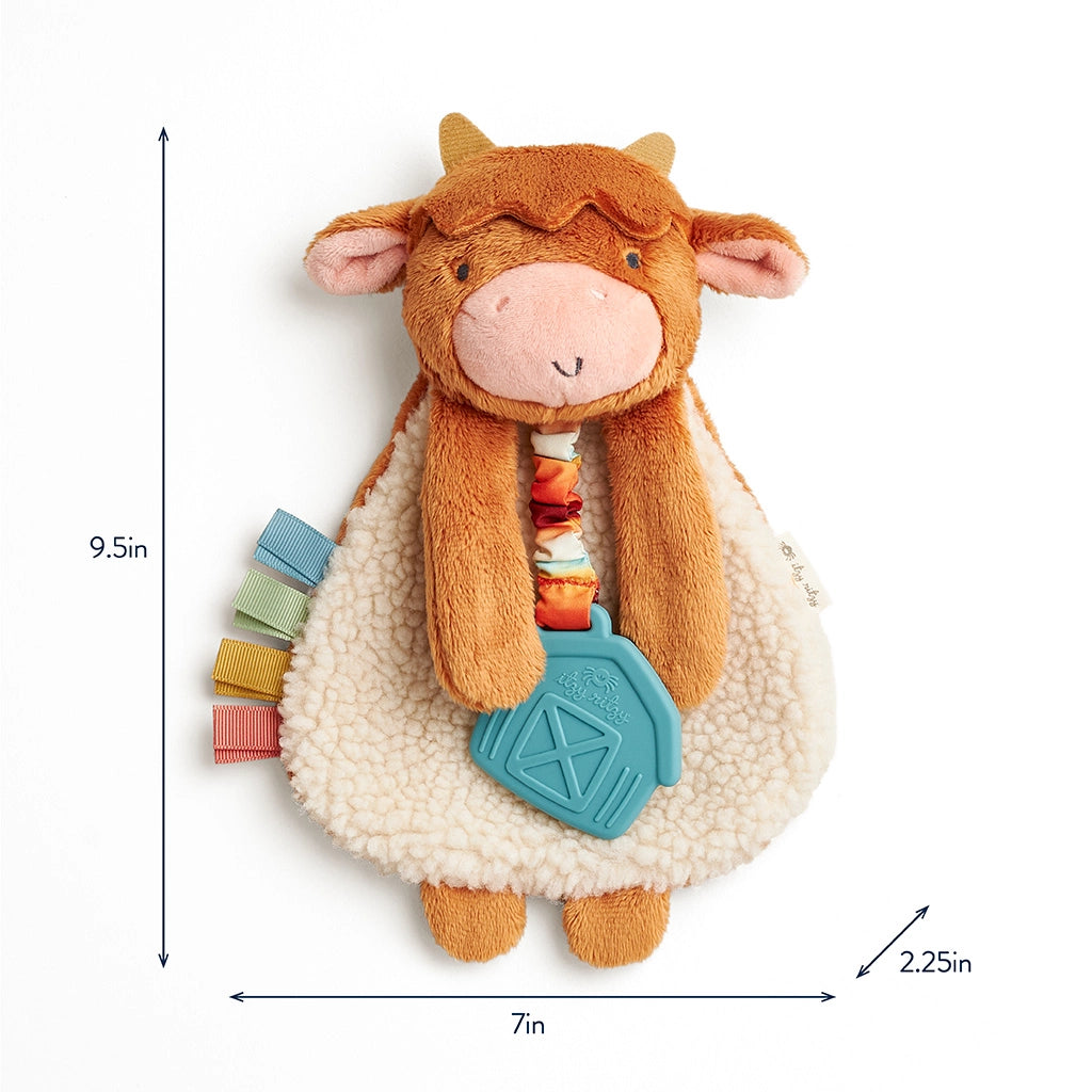 Highland Cow Itzy Friends Lovey™ Plush Stuffed Animal - Soft Cuddly Toy for Babies & Kids | Perfect for Nursery, Bedtime & Travel Comfort