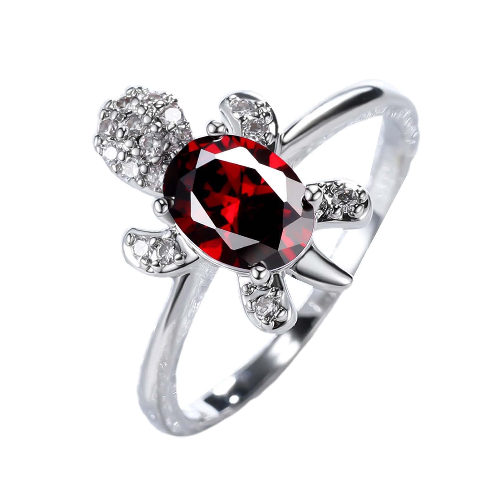 Stackable Couple Rings for Women & Men - Turtle Shape Rhinestone Engagement Jewelry Set with Exquisite Bright Luster - Perfect Gift for Couples, Anniversaries & Romantic Occasions