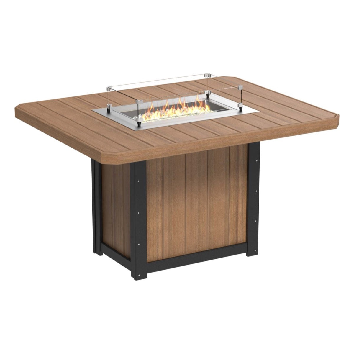LuxCraft Lumin 62 Inch Outdoor Rectangular Fire Table - Patio, Deck & Backyard Fire Pit for Cozy Gatherings