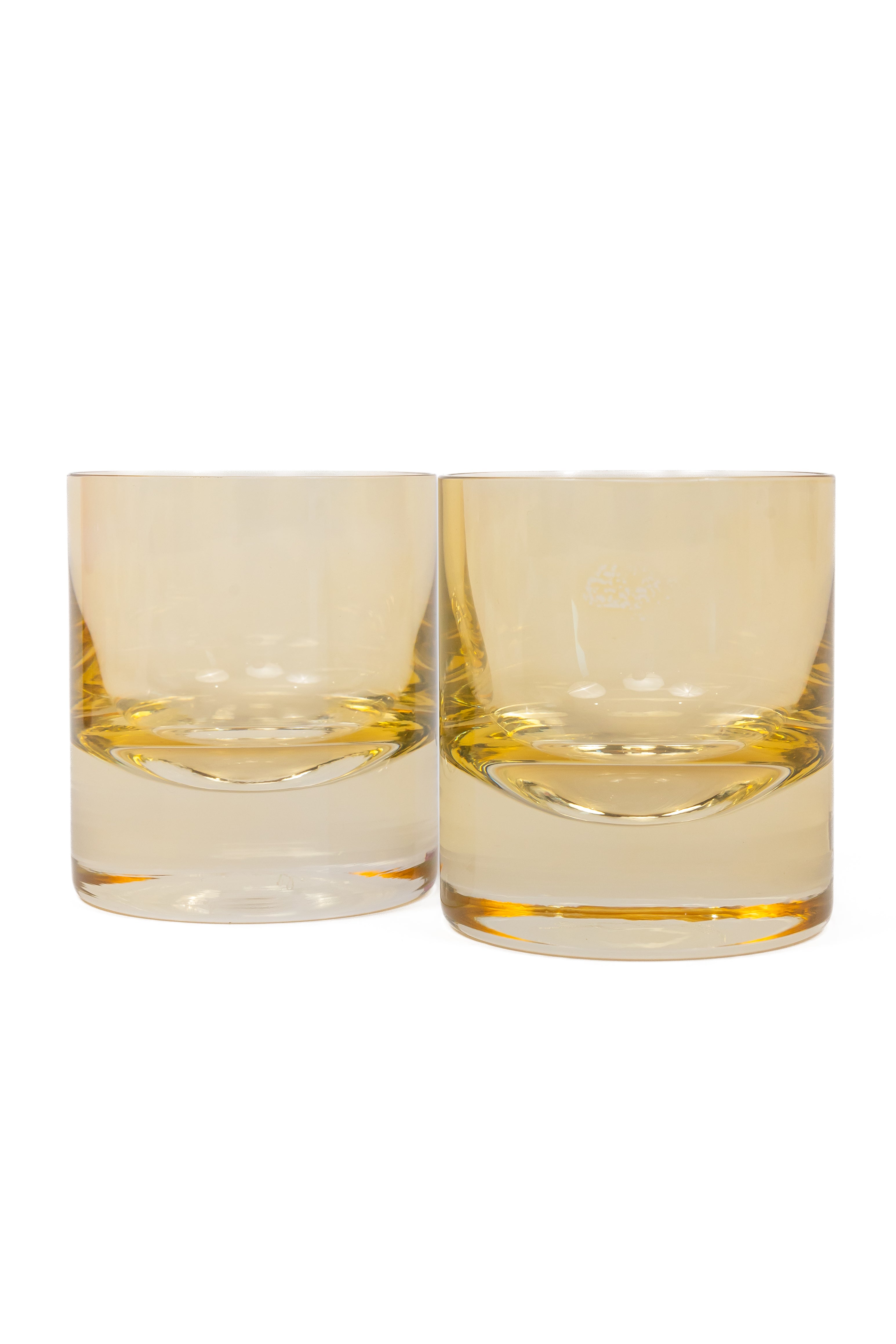 Estelle Colored Rock Glass Set of 2 - Yellow Drinking Glasses for Cocktails, Whiskey & Iced Tea - Perfect for Home Bar, Parties & Gifts