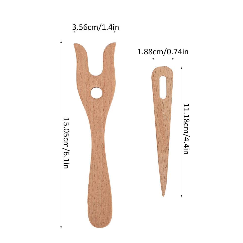 Wooden Knitting Fork Set with Needle for DIY Bracelets & Necklaces - Crafting & Weaving Tools