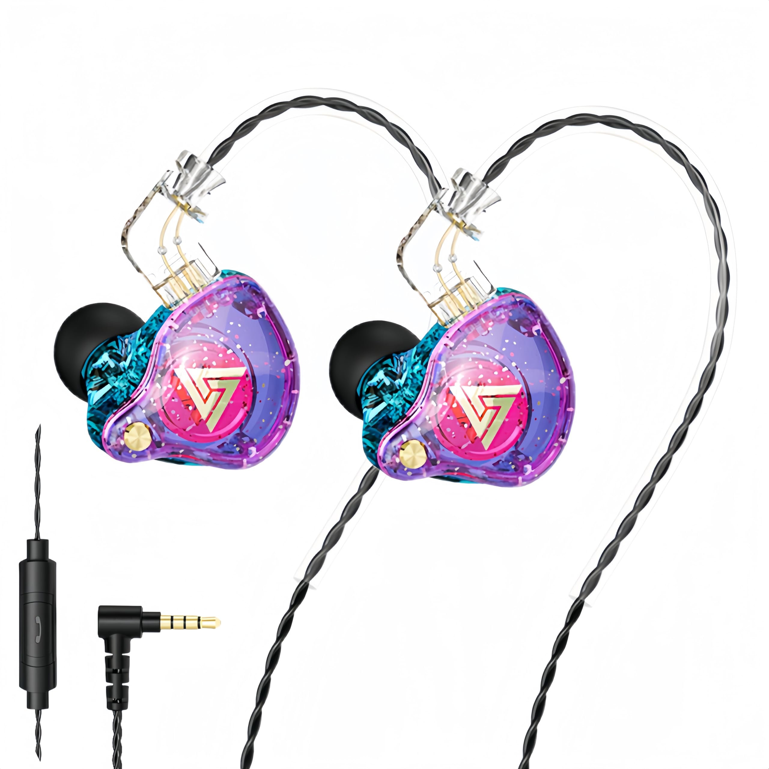 QKZ AK6 Pro IEM Gaming Earbuds with Microphone - 10mm Dynamic Driver Deep Bass In-Ear Monitor Headphones for Music, Video Calls & Mobile Gaming (Multiple Colors) - Perfect for Esports, Streaming & Daily Commute