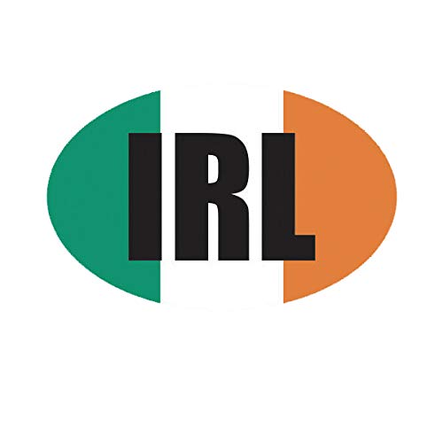 EW Designs IRL - Ireland Oval Flag Vinyl Bumper Sticker (5 Inch) - Durable Car, Truck, Laptop Decal for Irish Pride, Travel Memories & Sports Fan Accessories
