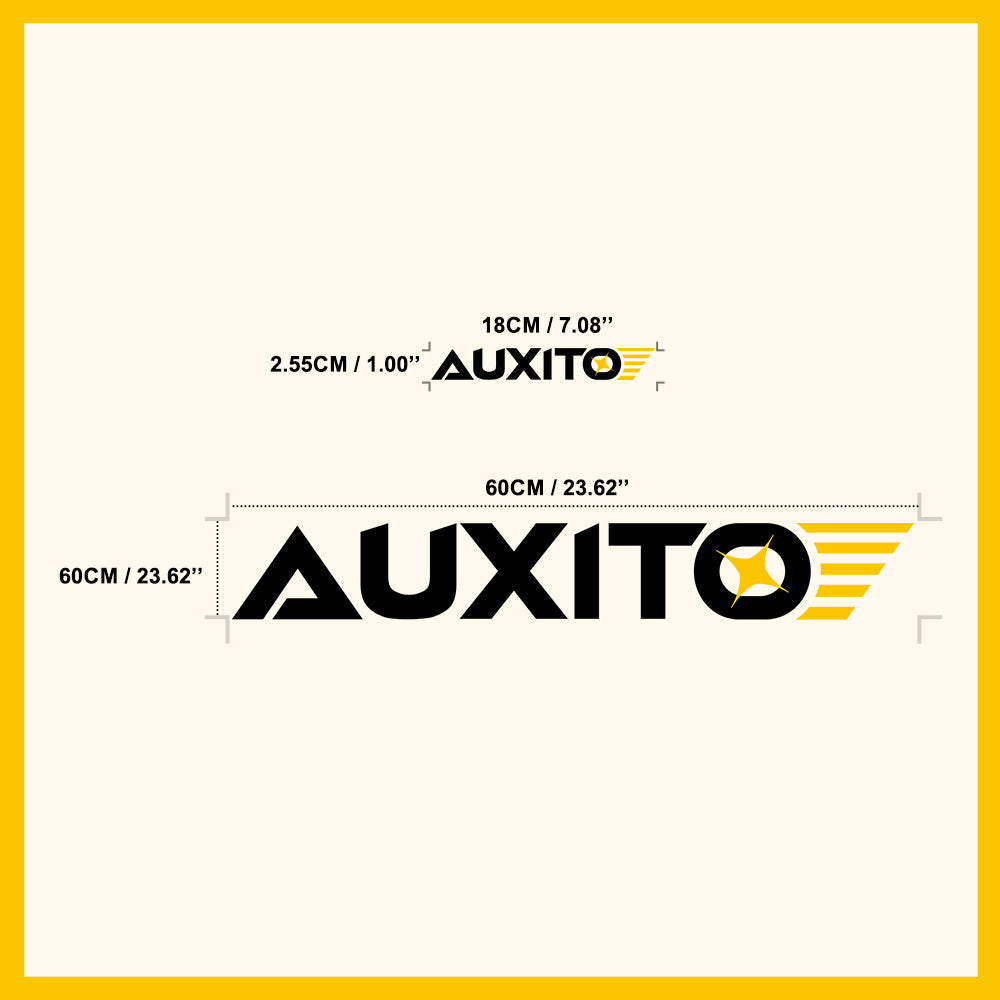 AUXITO Custom Logo Sticker Decals Pack - 7.08 inch & 23.62 inch Vinyl Decals for Cars, Laptops, Water Bottles - Perfect for Branding, Personalization & Gift Giving