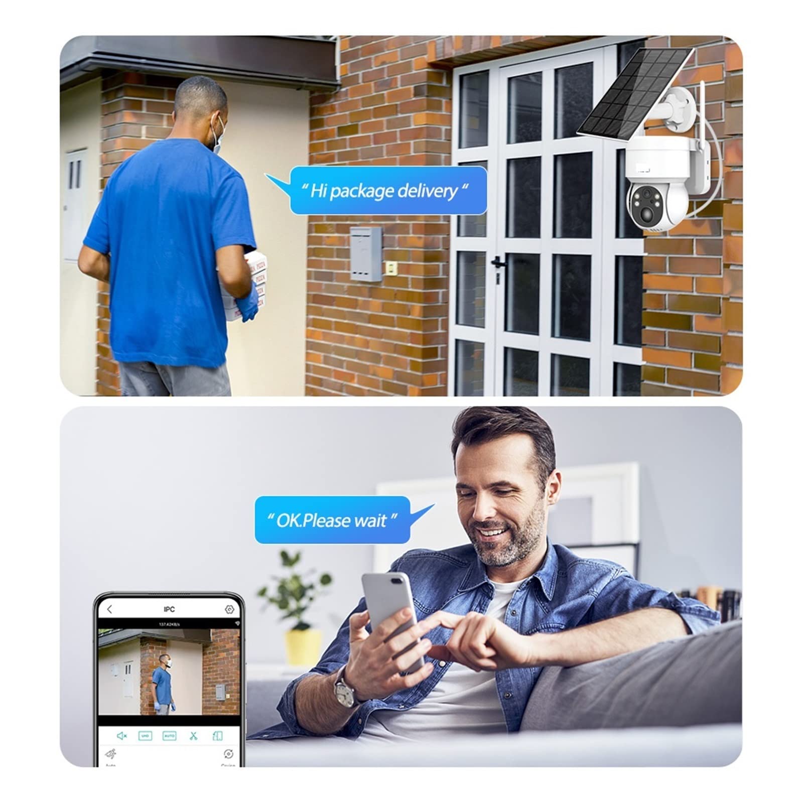 4MP Solar Security Camera Outdoor - Waterproof WiFi IP PTZ Camera with Rechargeable Battery for Home Surveillance | Solar-Powered 24/7 Monitoring | Ideal for Yard, Garage & Property Protection