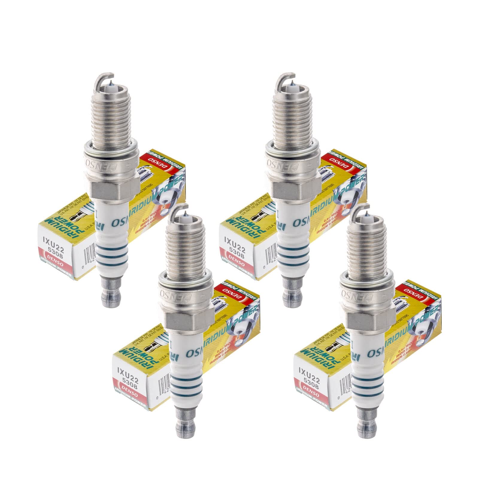 4 Pack DENSO 5308 IXU22 Iridium Power Spark Plugs - High Performance Replacement for Cars, Trucks & SUVs - Perfect for Engine Tune-Ups & Performance Upgrades