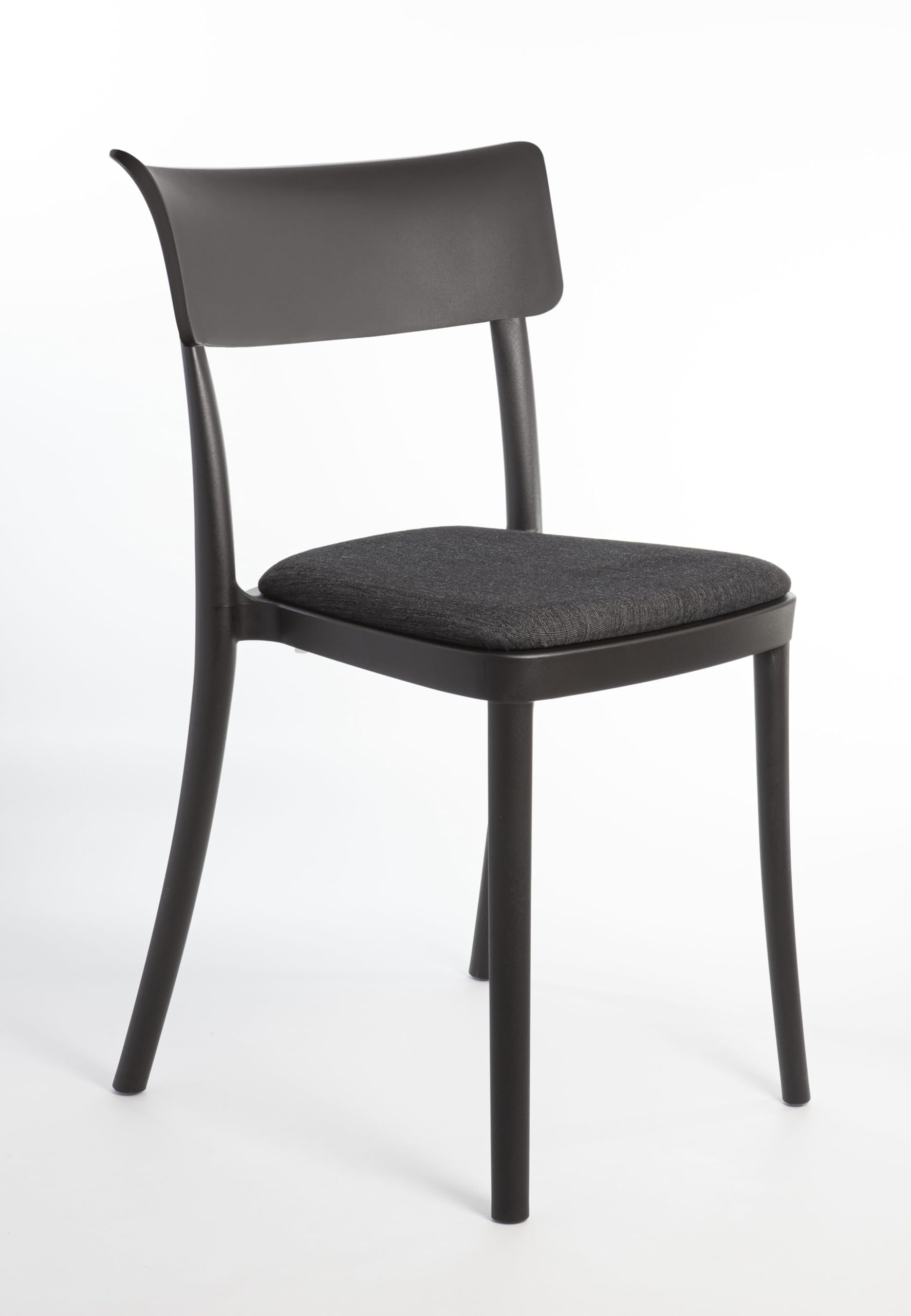 BELLELLI DESIGN Modern Velvet Upholstered Dining Chair - Padded Polypropylene Kitchen, Dining Room, Bar & Restaurant Chair with Plush Velvet Cushion - SARETTA (Set of 6, Black) - Perfect for Home Dining, Cafe, Bistro & Office Decor