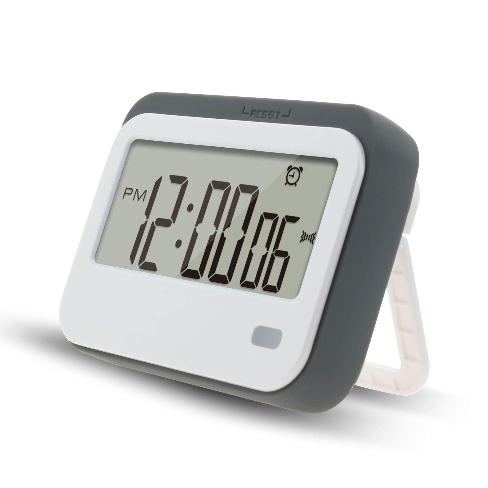 Digital Kitchen Timer with Large Display, Loud Alarm, Stopwatch & Magnetic Stand - Countdown Clock for Cooking, Baking, Classroom & Office Use (Gray)