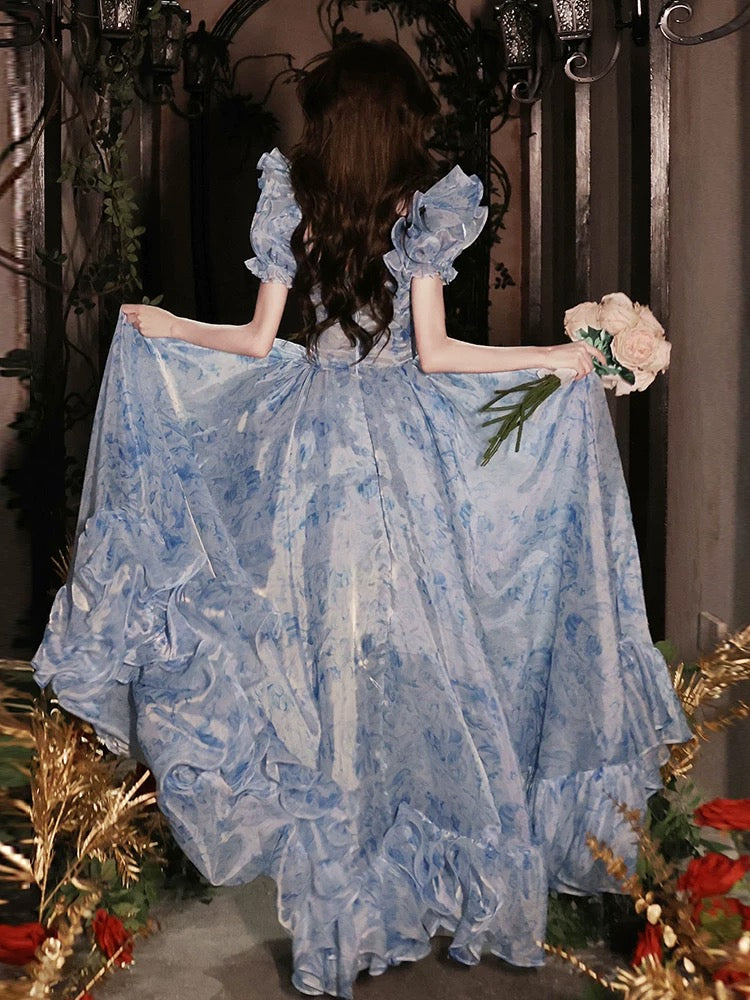 Elegant A-Line Off Shoulder Tulle Blue Long Prom Dress - Formal Evening Gown for Homecoming, Wedding, Quinceañera & Special Occasions
