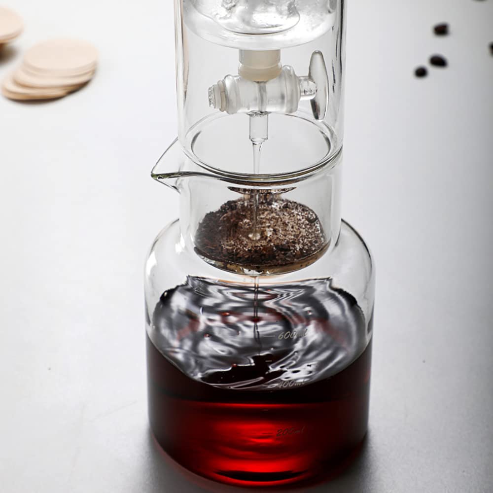 NA 600ml Glass Cold Brew Coffee Maker - Iced Drip Coffee for Home, Office & Cafe