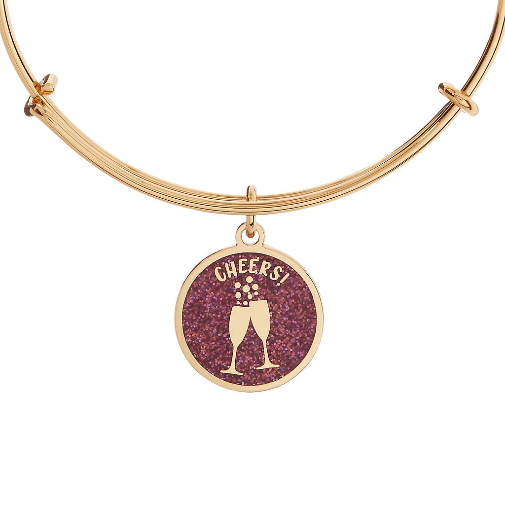 Happy New Year Cheers Bangle - Stylish Party Bracelet for New Year's Eve Celebrations, Christmas Gifts & Festive Occasions