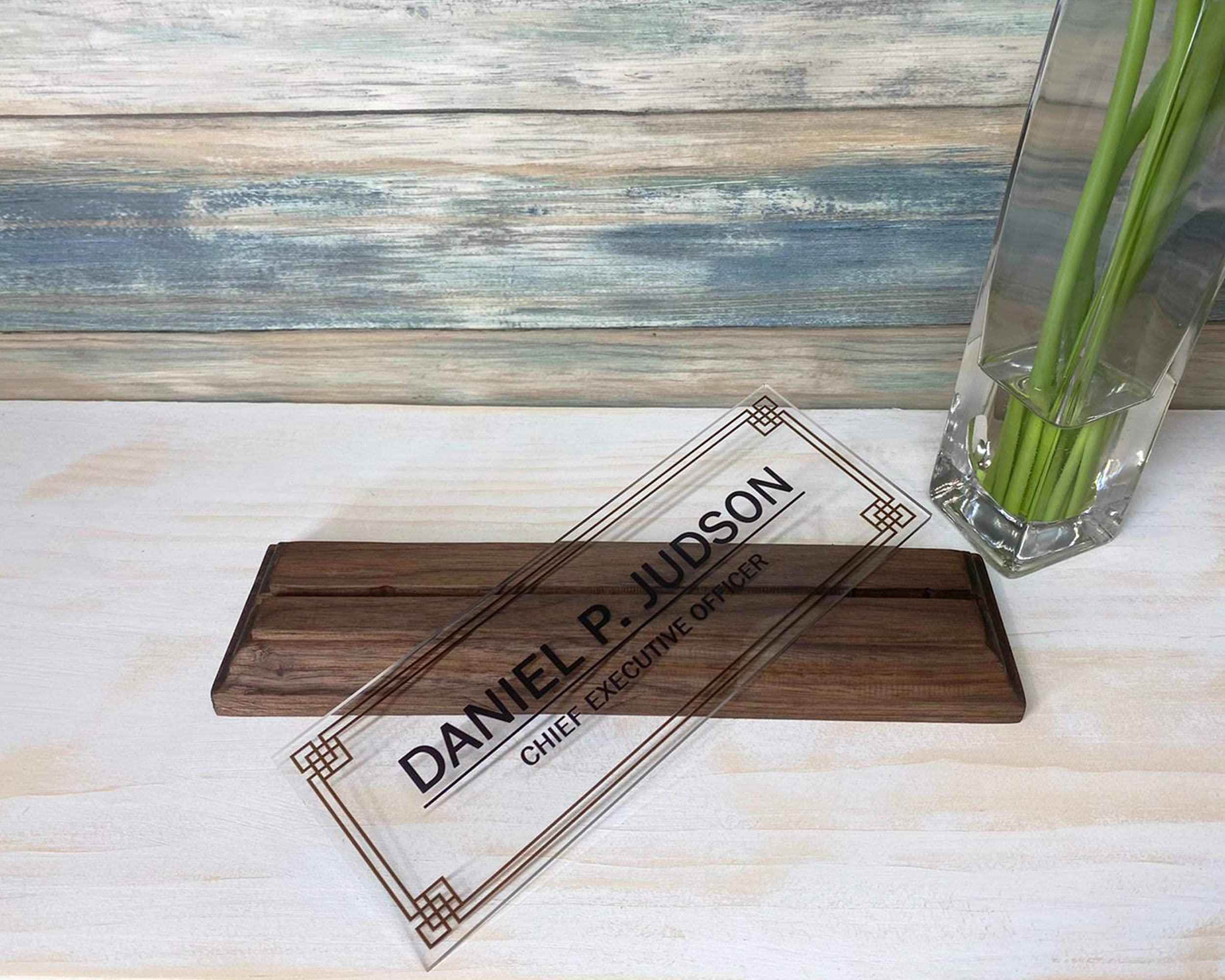 Personalized Desk Name Plate for Men - Custom Engraved Office Name Sign (8