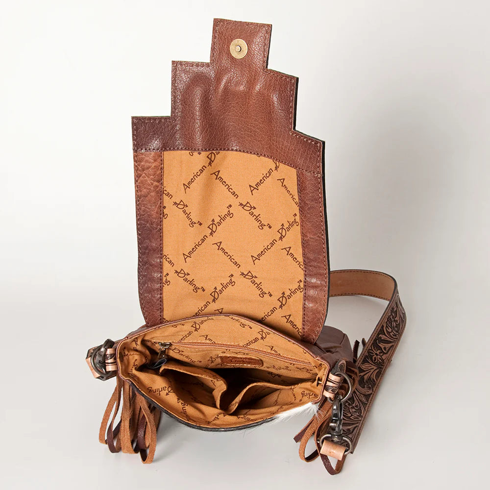Handcrafted Aztec Leather Purse for Women - Boho Crossbody Bag with Intricate Tooling - Perfect for Festivals, Travel & Everyday Use