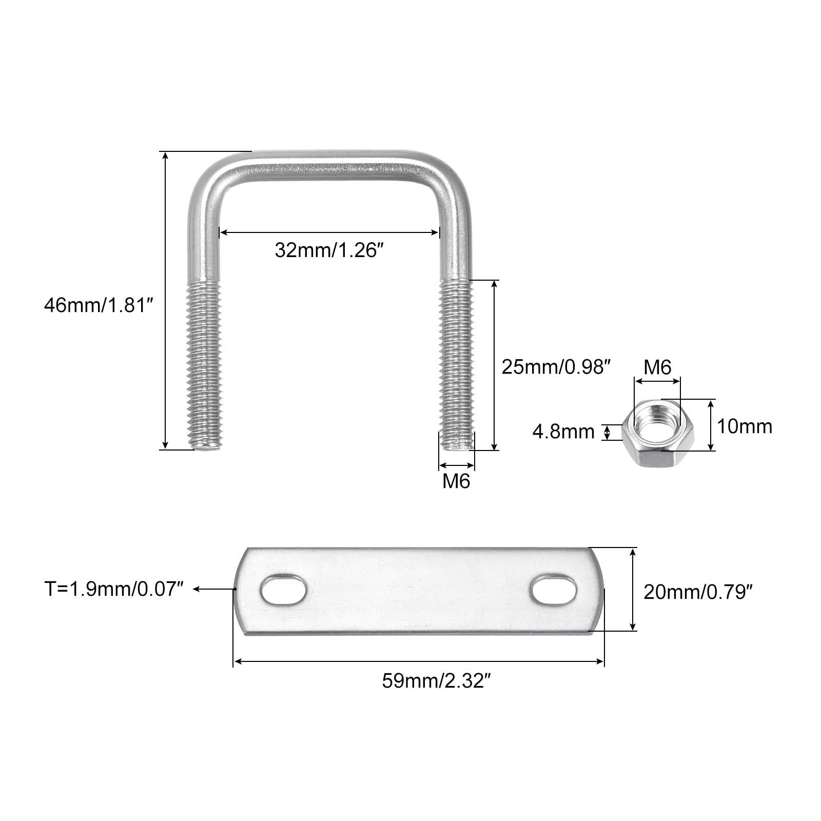 **uxcell 10 Sets 32mm (1.26