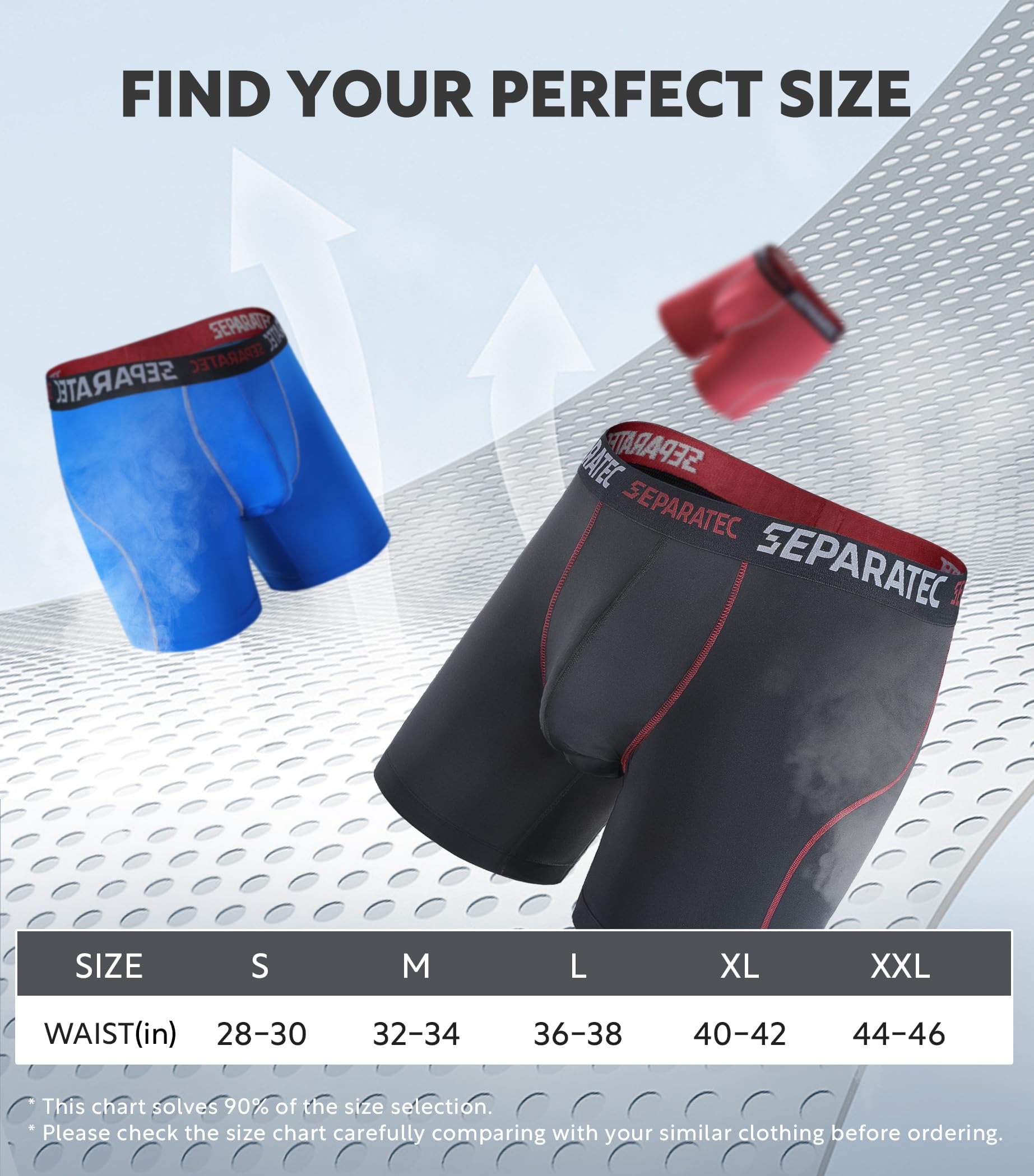 Separatec Men's Underwear with Pouch Support - Anti-Chafing Athletic Boxer Briefs (3-Pack) | Moisture-Wicking, Comfortable for Sports & Daily Wear