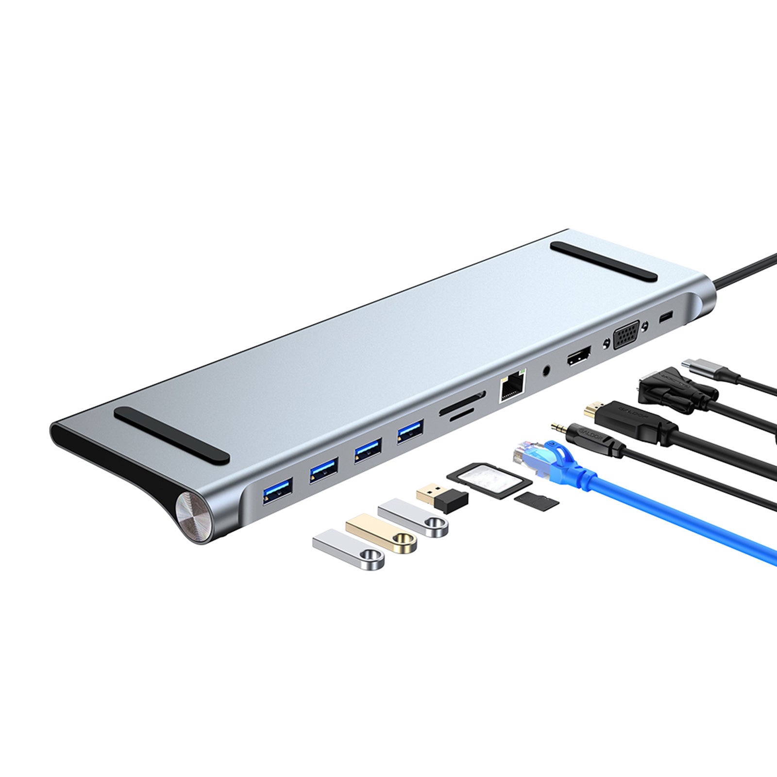 11-in-1 USB C Hub with 100W PD Charging - 4K HDMI, USB 3.0, SD/TF Card Reader for MacBook Pro/Air, iPad Pro 11/12.9 - Perfect for Home Office, Travel & Multi-Screen Workstations