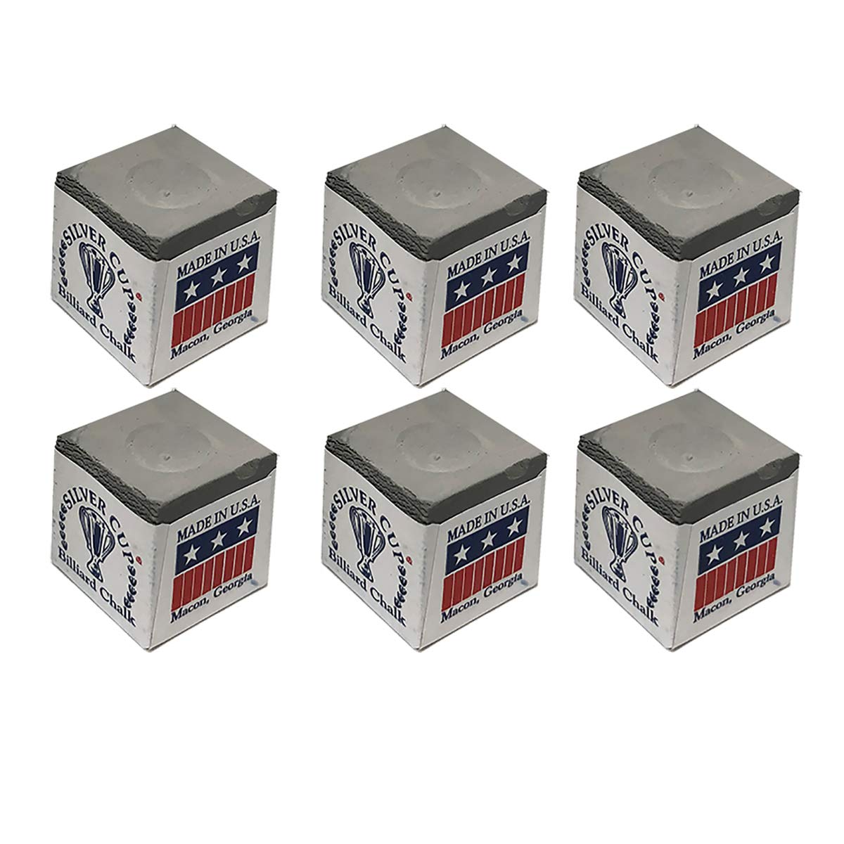 Premium Silver Cup Set of 6 - Antique Pewter Pool Cue Chalk Holders for Billiard Players | Perfect for Home Game Rooms, Bars & Pool Halls