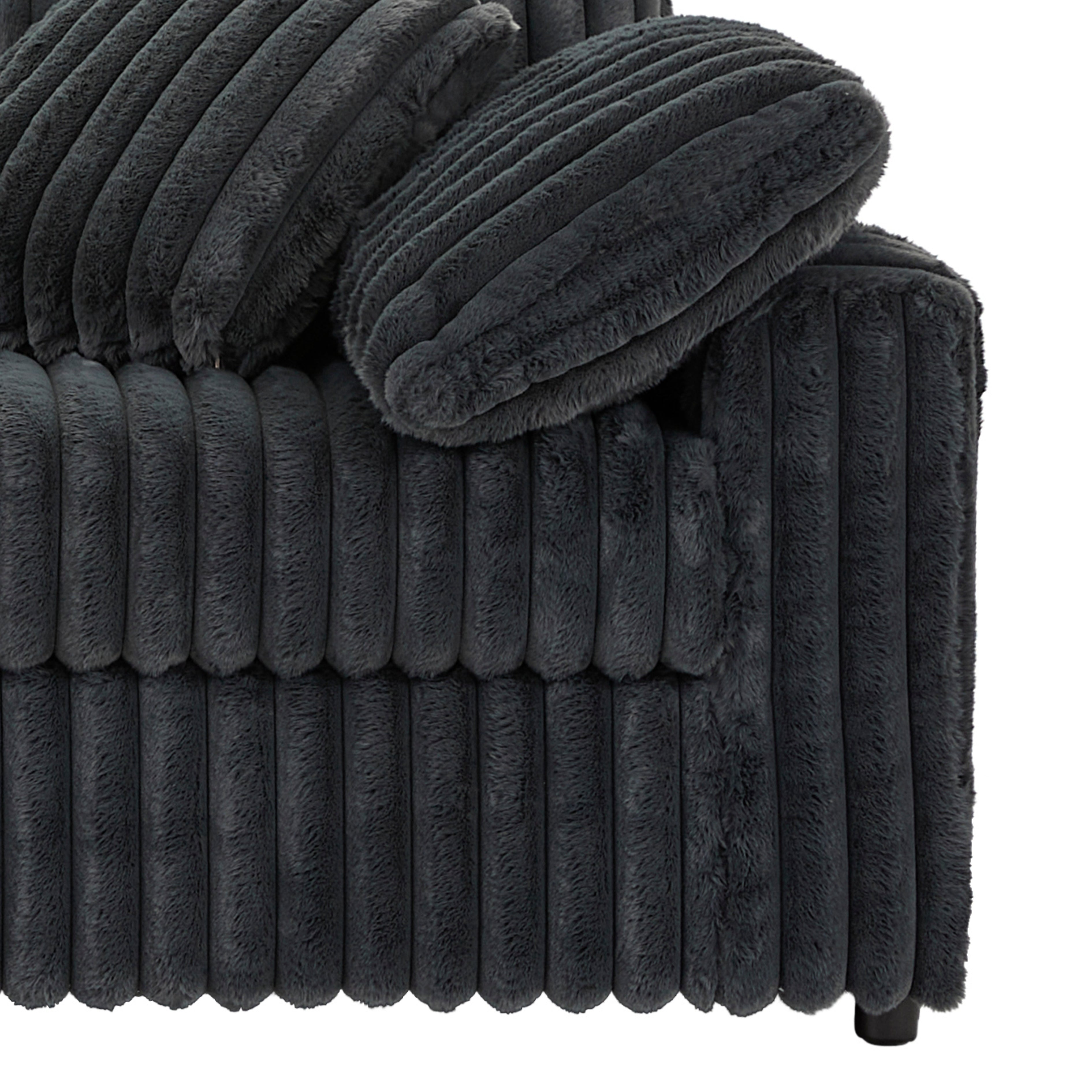 Roundhill Furniture Belvoir Upholstered Stationary Loveseat - Soft Fabric Sofa for Living Room, Small Space & Apartment | Comfortable Two-Seater Couch for Home Decor