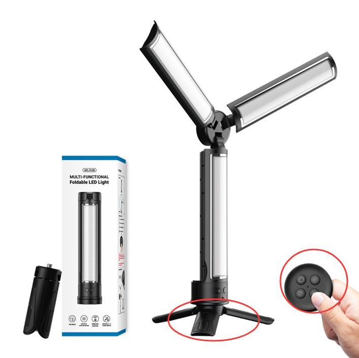 Apexel Professional Folding LED Light Kit - Portable Photography Lighting for YouTube, Vlogging, Product Shots & Studio Use