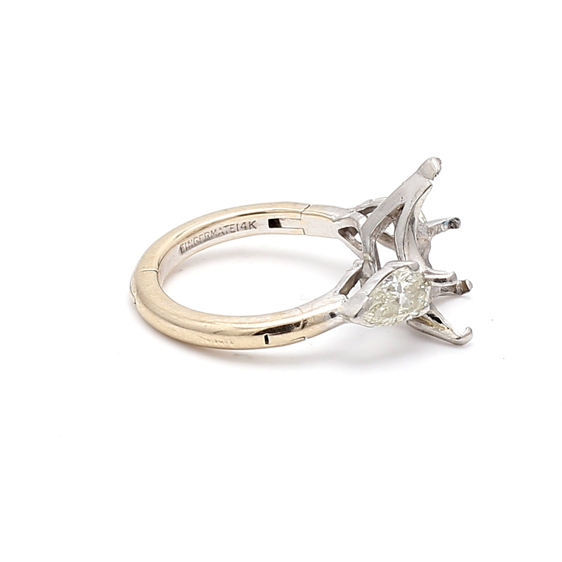 1.00 Carat Pear Shape J VS2 Diamond 14K White Gold Semi Mount Ring - Perfect for Engagement, Wedding, Anniversary & Special Occasion Jewelry Gifts