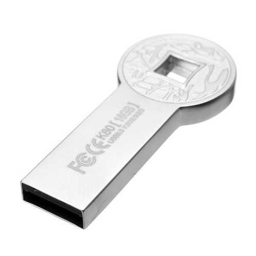 EAGET K80 128GB USB 3.0 Flash Drive - High Speed Metal Thumb Drive with Ancient Coin Design, Waterproof & Durable - Perfect for Data Storage, File Transfer, Travel & Business Use