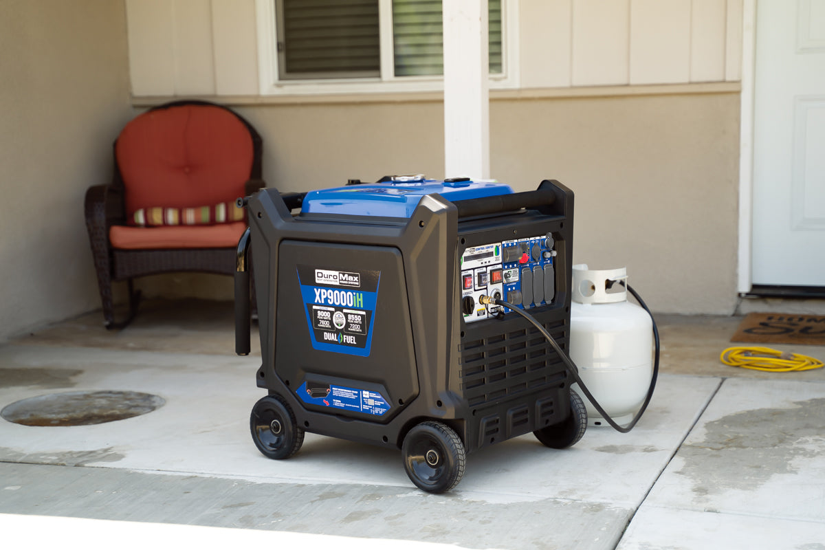 9,000 Watt Dual Fuel Portable Inverter Generator with CO Alert - Reliable Backup Power for Home, Camping & Emergency Use