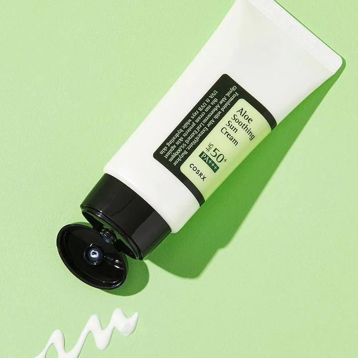 COSRX Aloe Soothing Sun Cream SPF50+ PA+++ 50ml | Hydrating Sunscreen for Face, Moisturizing & Soothing Protection | Perfect for Daily Use, Outdoor Activities & Sensitive Skin Care