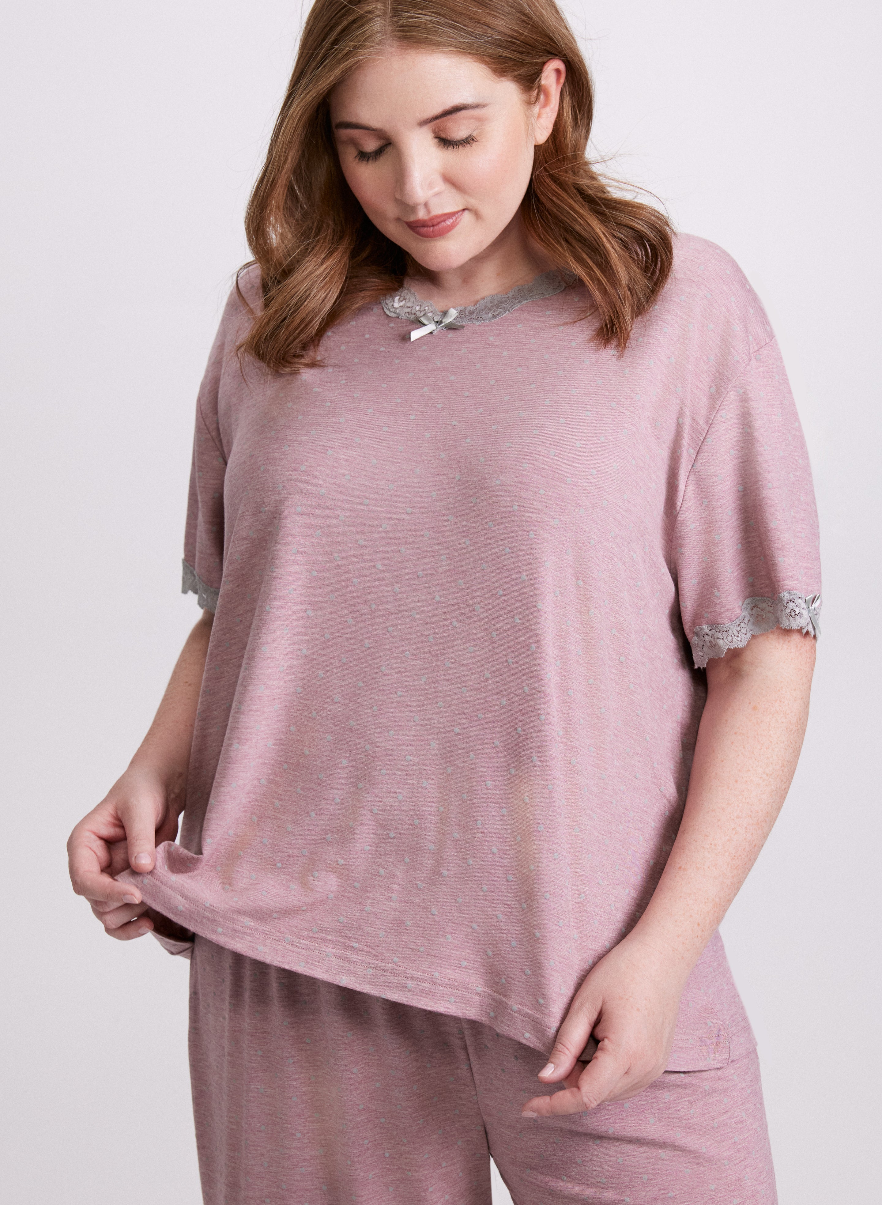 Dot Print Pajama Set - Soft & Comfortable Sleepwear for Women - Perfect for Lounging, Sleeping & Relaxing at Home