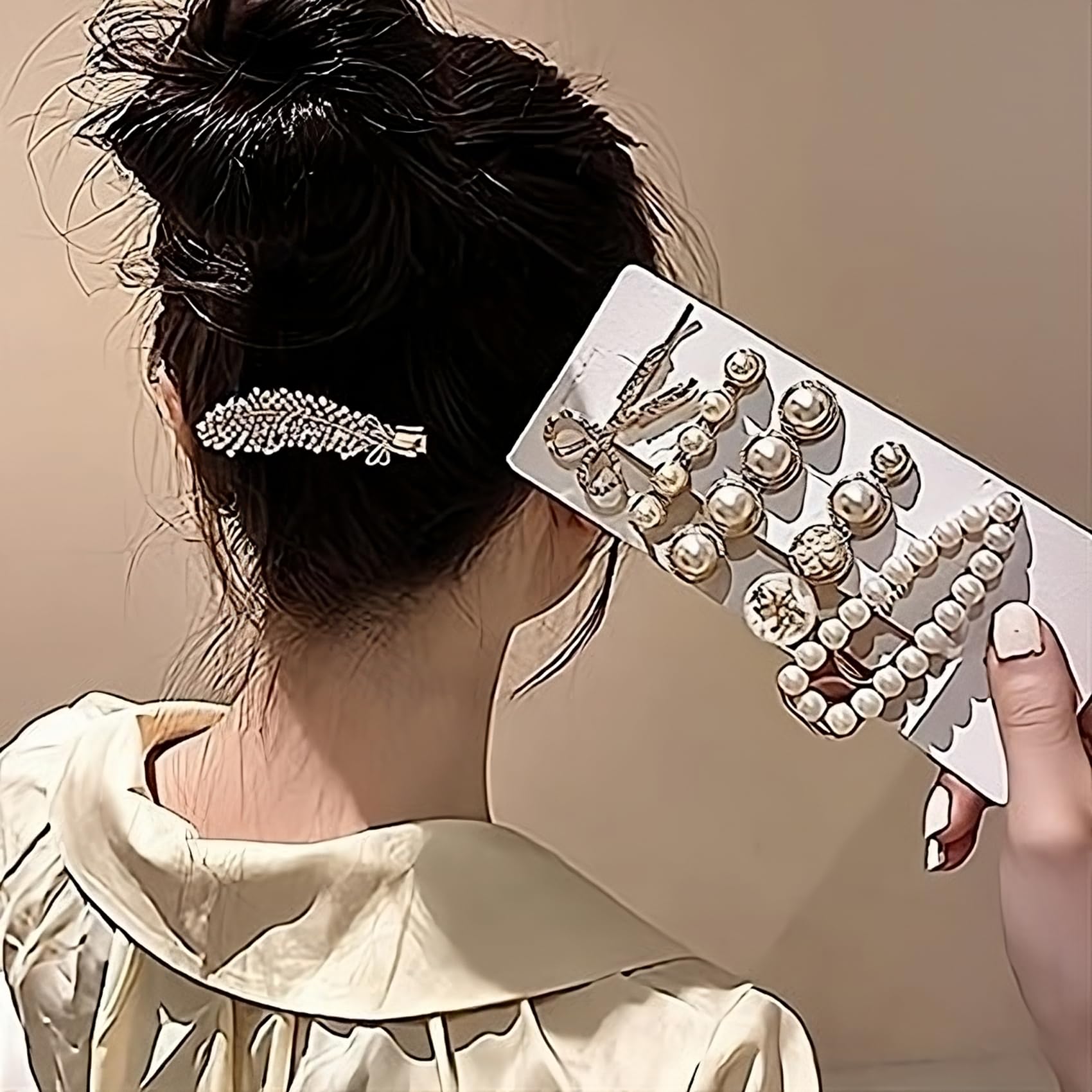 SUKAINA TRENDS Korean Style Hair Clips - Elegant Pearl Hair Accessories Set for Women & Girls (11-Piece) | Perfect for Weddings, Parties & Daily Styling