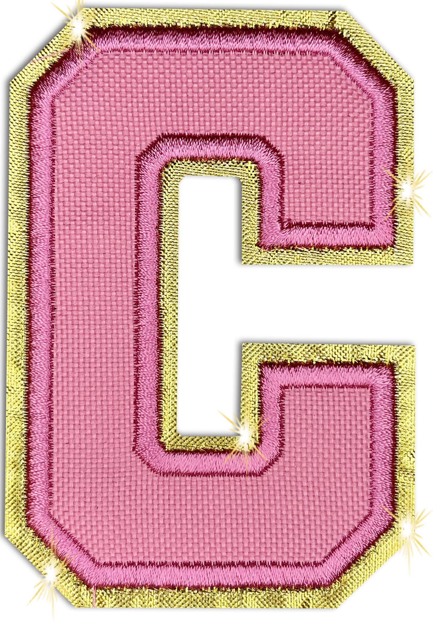 Oli and Alex Iron On Patches - Pink Letter C (3 Pack) 3.15 x 2.41 Inch Fabric Appliques for Clothing Repair & Decoration - Perfect for DIY Crafts, Denim Jackets, Backpacks & Kids Clothes