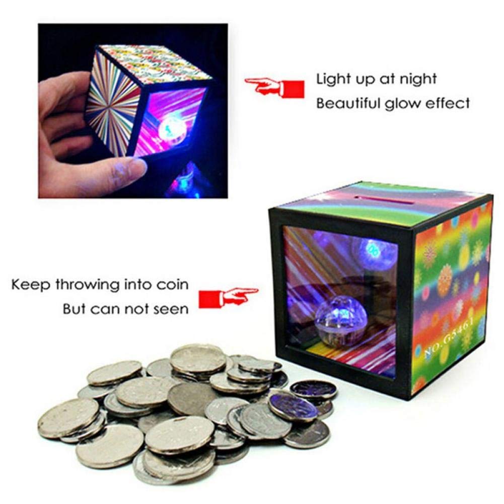 Magic Coin Bank Piggy Bank - Vanishing Coin Box Flash Bank Toy for Kids, Magic Tricks & Savings - Perfect for Birthday Gifts, Party Favors and Coin Collection
