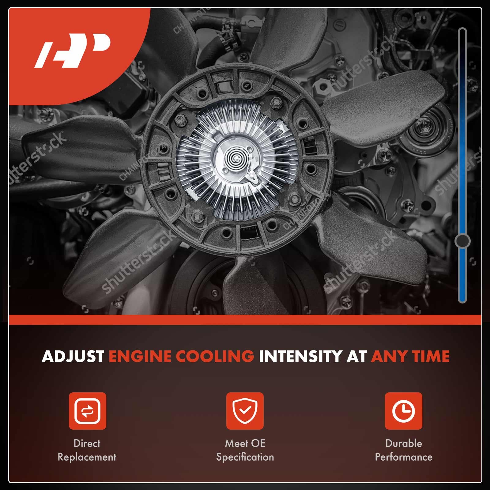 Premium Engine Cooling Fan Clutch for International DT466E Diesel Engine - Replacement for 7C4ZA616BA & 010021288 - Heavy Duty Truck & RV Cooling System Part